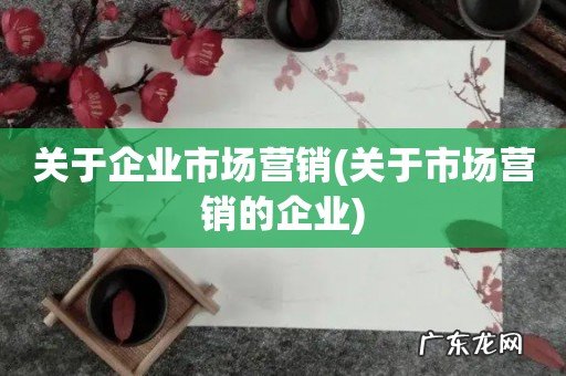 关于市场营销的企业 关于企业市场营销