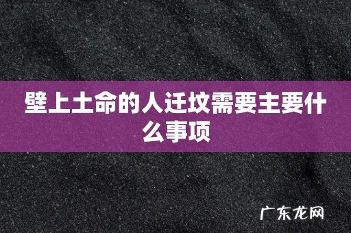 壁上土命的人迁坟需要主要什么事项