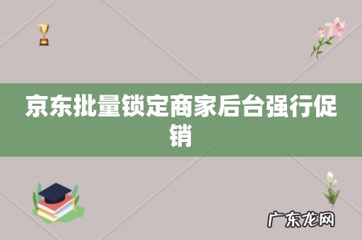 京东批量锁定商家后台强行促销