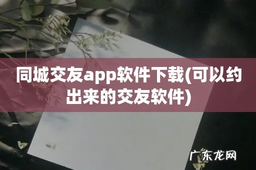 可以约出来的交友软件 同城交友app软件下载