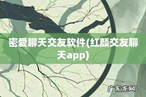 红颜交友聊天app 密爱聊天交友软件