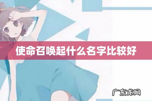 使命召唤起什么名字比较好