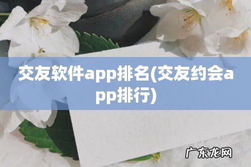交友约会app排行 交友软件app排名