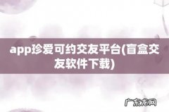 盲盒交友软件下载 app珍爱可约交友平台