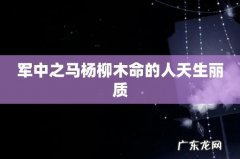 军中之马杨柳木命的人天生丽质
