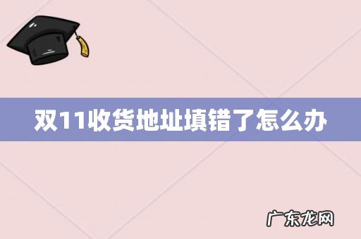 双11收货地址填错了怎么办