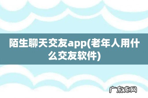 老年人用什么交友软件 陌生聊天交友app