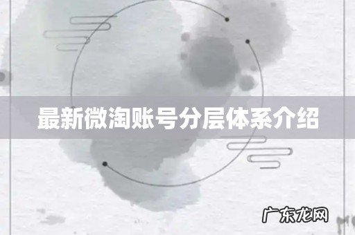 最新微淘账号分层体系介绍