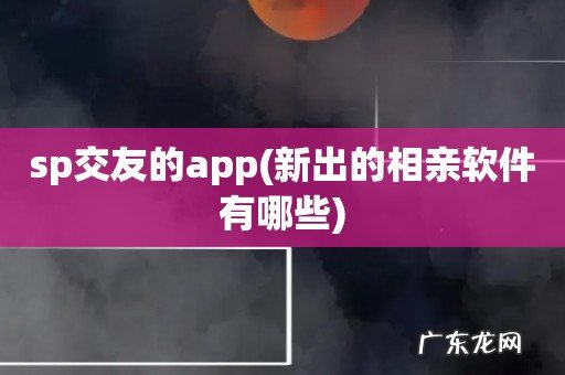 新出的相亲软件有哪些 sp交友的app