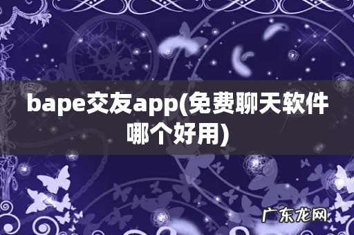 免费聊天软件哪个好用 bape交友app