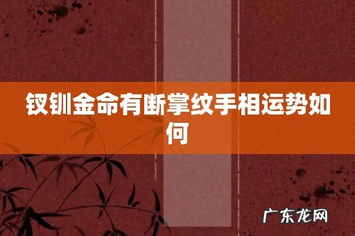 钗钏金命有断掌纹手相运势如何