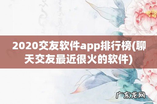 聊天交友最近很火的软件 2020交友软件app排行榜