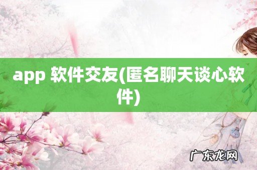 匿名聊天谈心软件 app 软件交友