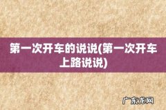 第一次开车上路说说 第一次开车的说说