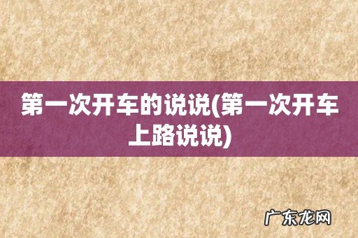 第一次开车上路说说 第一次开车的说说
