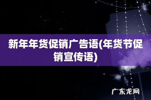 年货节促销宣传语 新年年货促销广告语