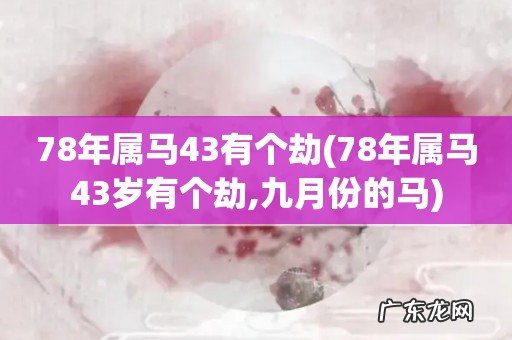 78年属马43岁有个劫,九月份的马 78年属马43有个劫