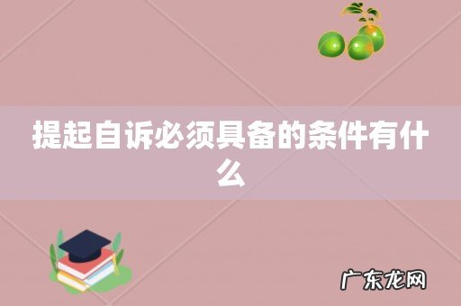提起自诉必须具备的条件有什么
