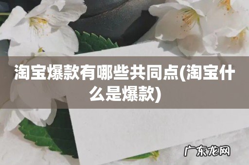 淘宝什么是爆款 淘宝爆款有哪些共同点