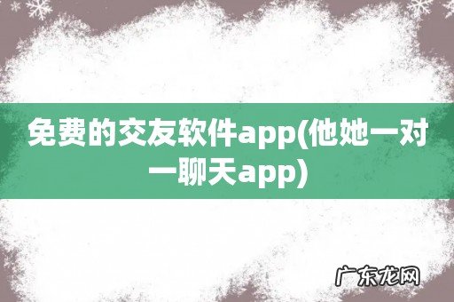 他她一对一聊天app 免费的交友软件app