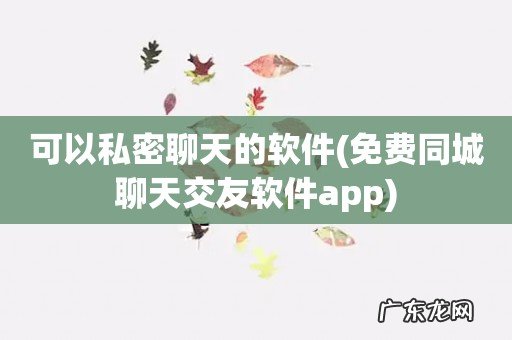 免费同城聊天交友软件app 可以私密聊天的软件