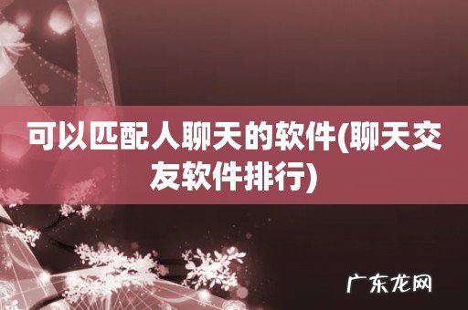 聊天交友软件排行 可以匹配人聊天的软件