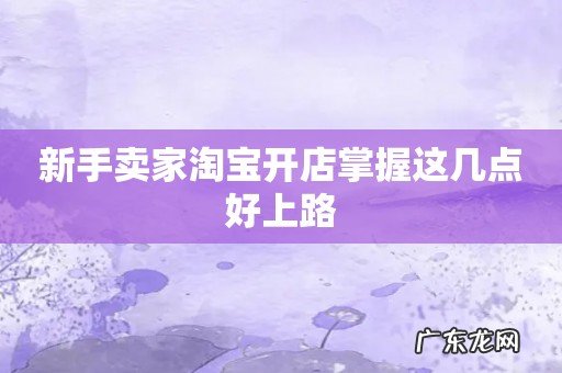 新手卖家淘宝开店掌握这几点好上路