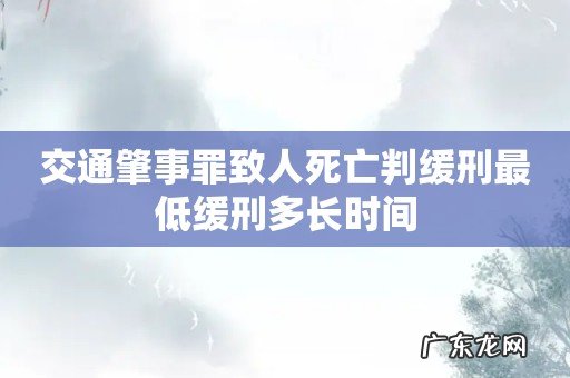 交通肇事罪致人死亡判缓刑最低缓刑多长时间