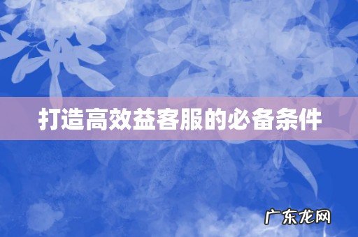 打造高效益客服的必备条件