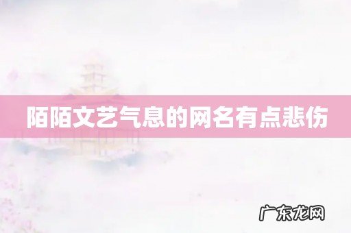 陌陌文艺气息的网名有点悲伤