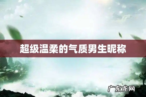 超级温柔的气质男生昵称