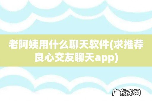 求推荐良心交友聊天app 老阿姨用什么聊天软件