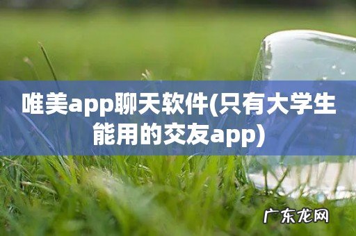 只有大学生能用的交友app 唯美app聊天软件