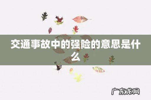 交通事故中的强险的意思是什么