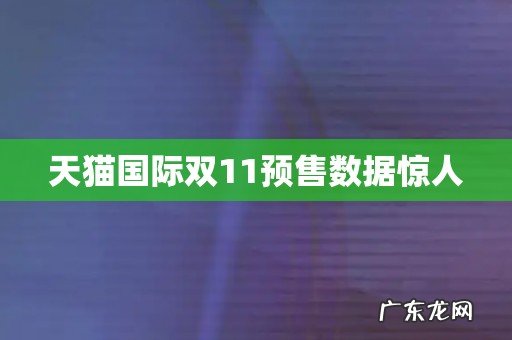 天猫国际双11预售数据惊人
