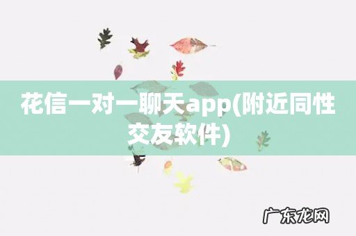 附近同性交友软件 花信一对一聊天app