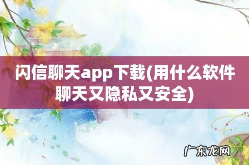 用什么软件聊天又隐私又安全 闪信聊天app下载