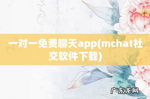 mchat社交软件下载 一对一免费聊天app