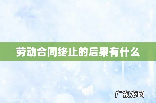 劳动合同终止的后果有什么