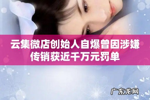 云集微店创始人自爆曾因涉嫌传销获近千万元罚单