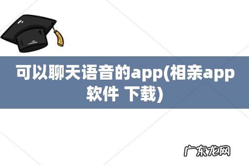 相亲app软件 下载 可以聊天语音的app