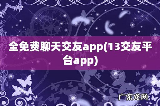 13交友平台app 全免费聊天交友app