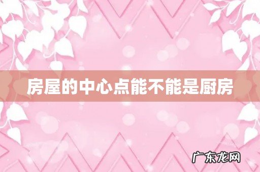 房屋的中心点能不能是厨房