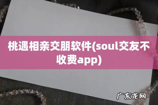 soul交友不收费app 桃遇相亲交朋软件