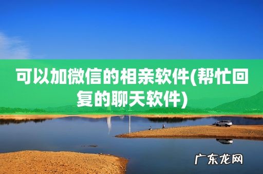 帮忙回复的聊天软件 可以加微信的相亲软件