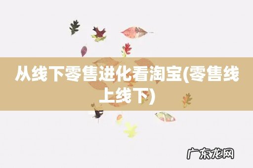 零售线上线下 从线下零售进化看淘宝