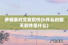h开头的聊天软件是什么 伊相亲对交友软件