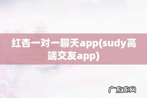 sudy高端交友app 红杏一对一聊天app