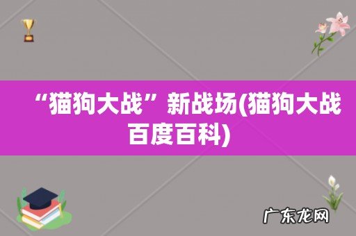 猫狗大战百度百科 “猫狗大战”新战场