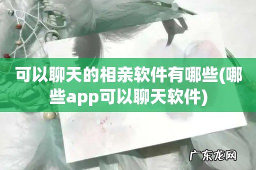 哪些app可以聊天软件 可以聊天的相亲软件有哪些